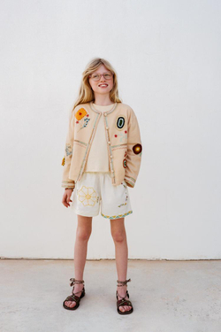 ZARA КУРТКА-РУБАШКА С ВЫШИВКОЙ, РЫЖЕВАТО-КОРИЧНЕВЫЙ