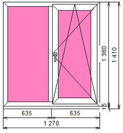 Пластиковое окно 1380 х 1270 ТермА Эко