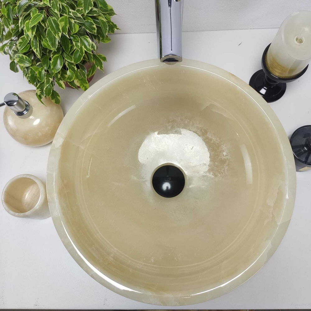 Раковина из оникса Bowl Yellow TinLip BO-60955 40*40*15