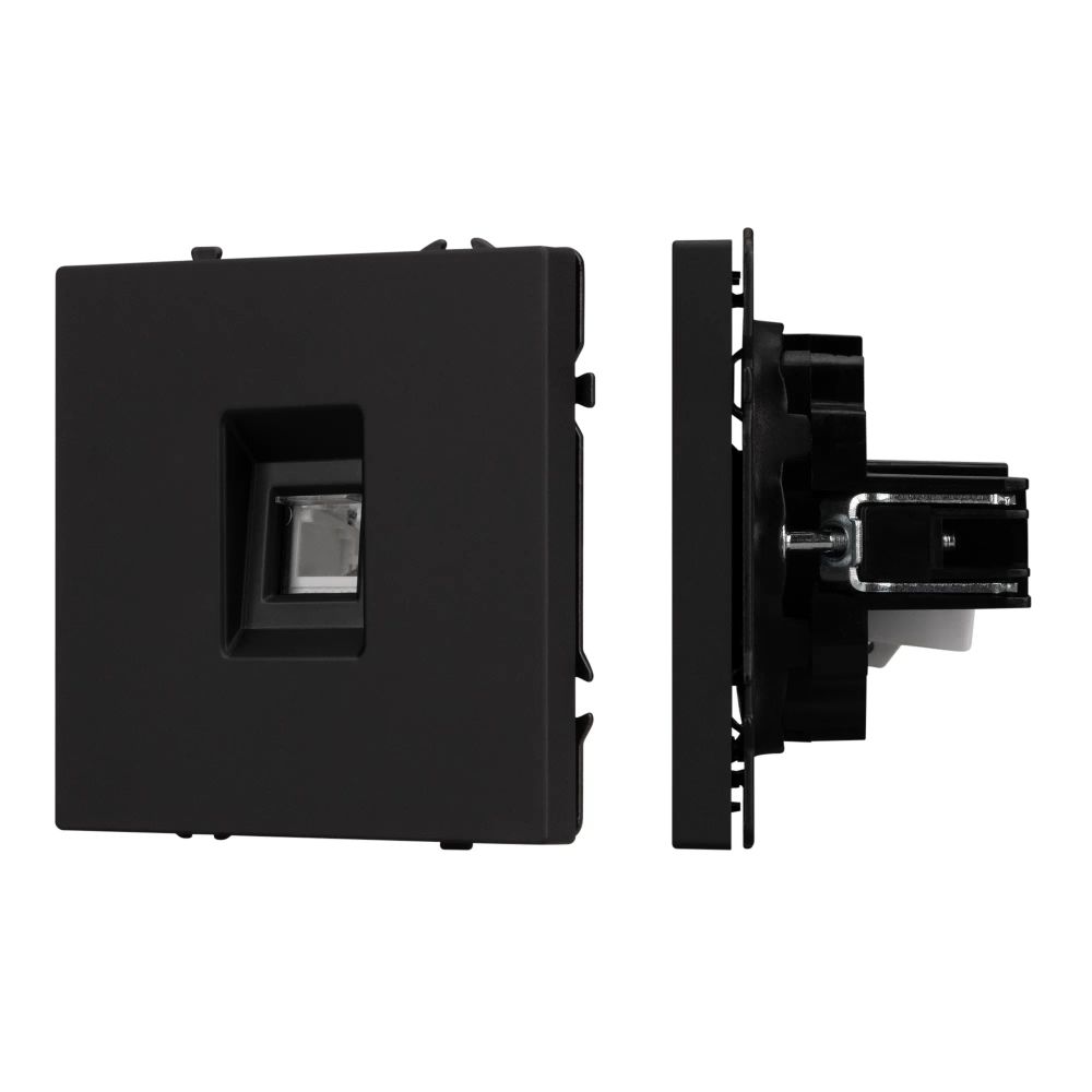 Механизм телефонной розетки SCT-NOBE-MTL1-SFPL-BK (RJ-11, 4C) (Arlight, Черный оникс) 054301