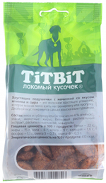 TitBit лакомство для собак Хрустящие подушечки с начинкой ягненок и сыр для крупных и средних 95 гр.