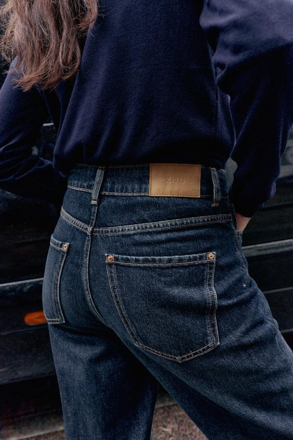 ZARA ДЖИНСЫ Z.04 STRAIGHT FULL LENGTH С ВЫСОКОЙ ПОСАДКОЙ, СИНИЙ