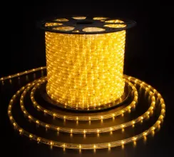 Дюралайт светодиодный 2-х проводной, диаметр 10 мм., 220В, теплые белые LED лампы 30 шт на 1 м., бухта 100 м., статика, Teamprof (TPF-DL-2WH-100-10mm-240-WW)