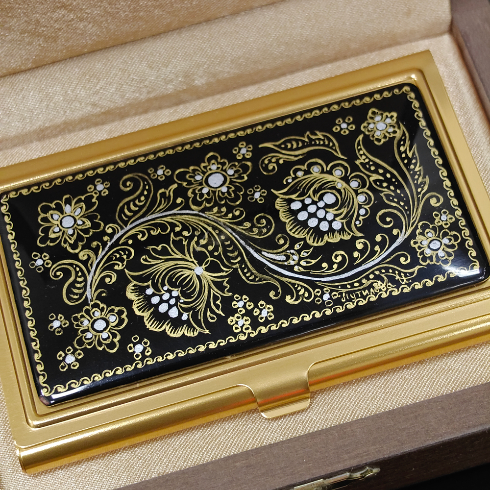 Визитница "Орнамент ажурный" (роспись Палех)