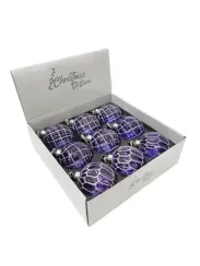 Набор винтажных стеклянных шаров Благородство 80 мм., синий-золото, 9 шт., Christmas DeLuxe (13047)