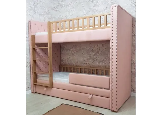 Кровать двухъярусная Elit soft (розовый)
