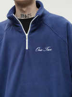 Drawstring Half-Zipped Sweatshirt Navy Smoke