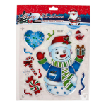 Наклейка новогодняя 21*27 см, 12 видов микс , пакет