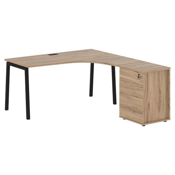 Стол эргономичный с тумбой ELCET 1518(R)  1560х1880х750 EDIS