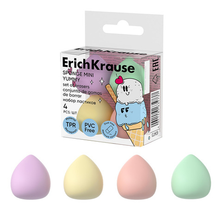 Набор ластиков  4шт. EK "Sponge Mini Yummy"