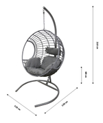 Кресло подвесное Garden Story Милан (стойка+основание.серый.,корзн.серая.,подуш.серая св. 3уп. (Б))