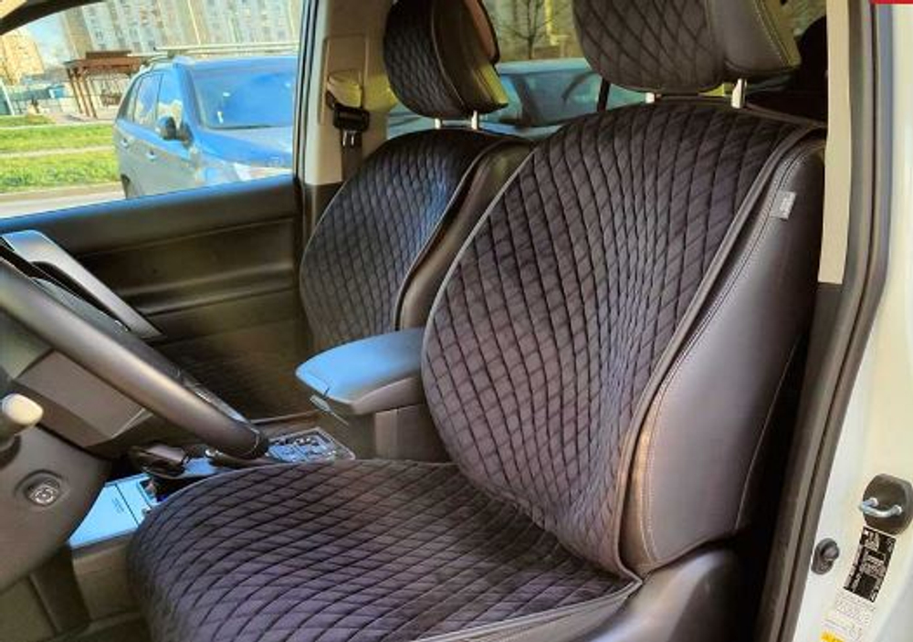 Накидки сидений ПОЛНЫЙ Coolpart MAXIMAL (кт11пр) - JJ-45-BLBL - Велюр Ромб черный/кант черный