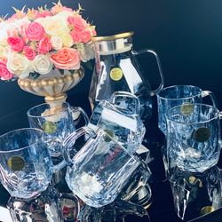 Lenardi 589-014 Набор: кувшин-заварник 1,9 л и 6 кружек 350 мл голубой, в под.уп.(х8)