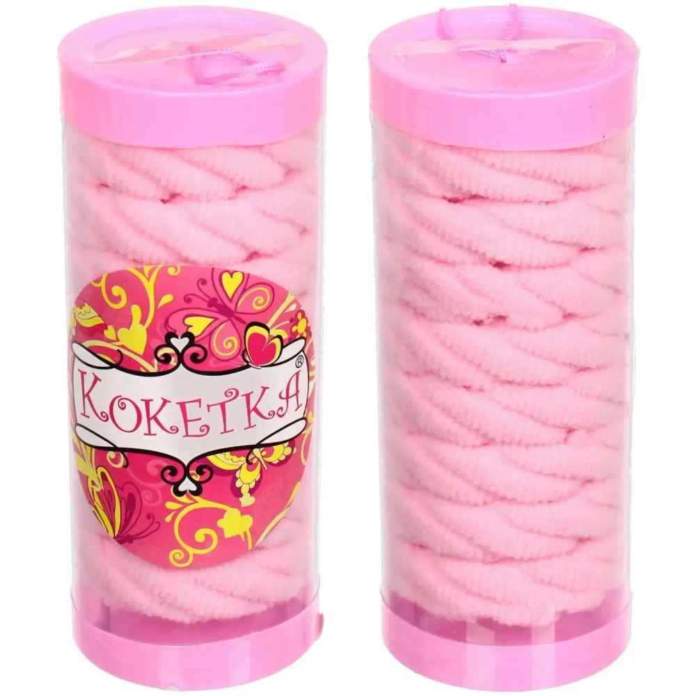 Резинки для волос детские в тубе 8шт «ЗАБАВА», косичка, цвет пудровый, d-4см (наклейка Кокетка)