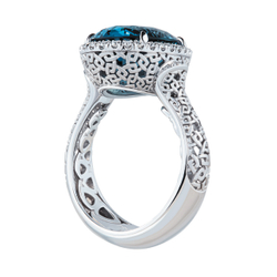 Кольцо С Топазом и Бриллиантами, R0144-1/2