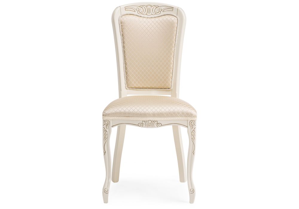 Деревянный стул Клето патина золото / слоновая кость