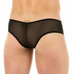 Мужские трусы брифы черные с салатовой  вставкой Cosmos Colors сеточка 35622