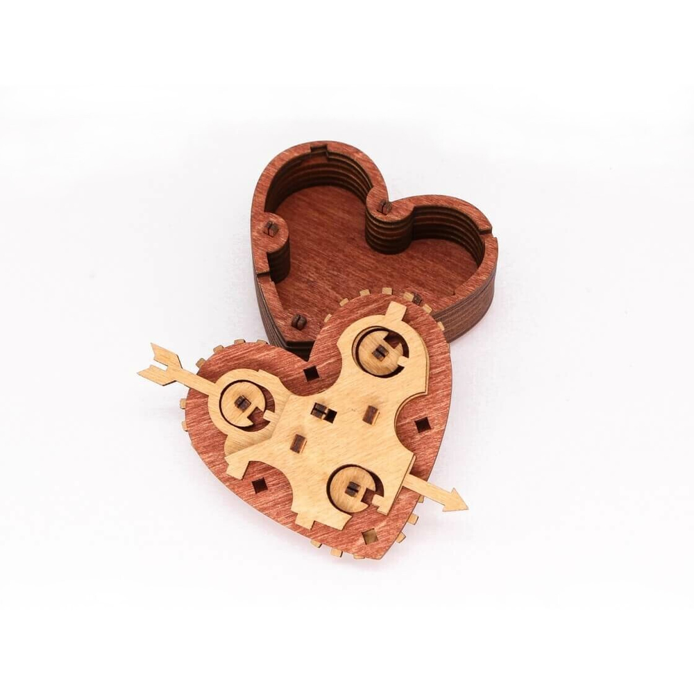 Квестбокс подарочный "Сердце Железного Дровосека" от IDventure - головоломка, сборная модель, 3D пазл, коробочка с секретом, подарок любимой, подарок другу