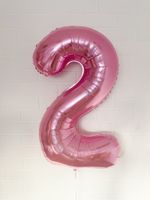 Agura Шар 40" / 102 см "Цифра 2" фламинго розовый (БГ-60)