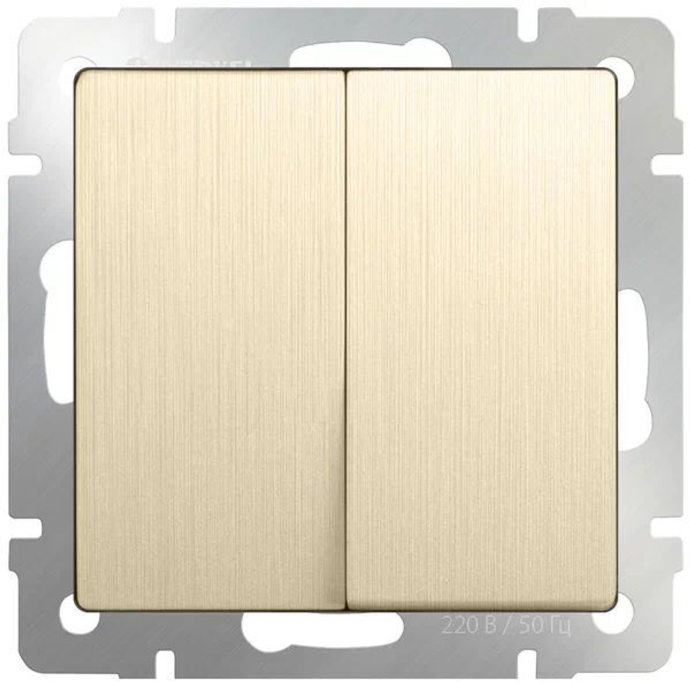 Выключатель 2-клавишный черный матовый Werkel WL10-SW-2G