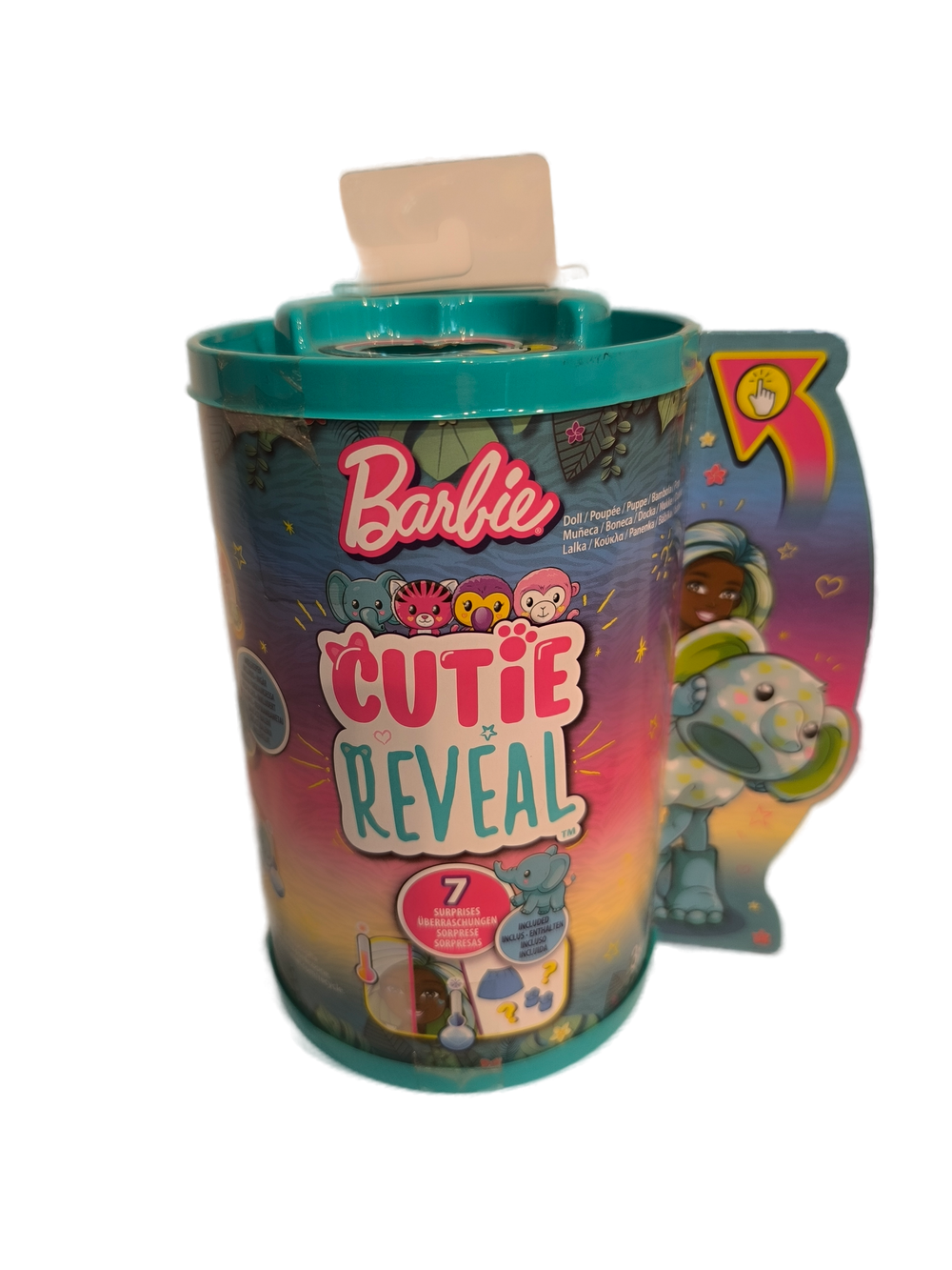 Барби Cutie Reveal HKR13, кукла-сюрприз в мягком костюме слонёнка