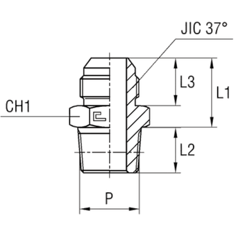 Штуцер FC JIC 1.5/16 - NPTF 3/4