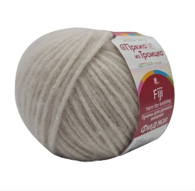 Пряжа "Фиджи", 20% мериносовая шерсть, 60% хлопок, 20% акрил, 50 г - 95 м, жемчуг
