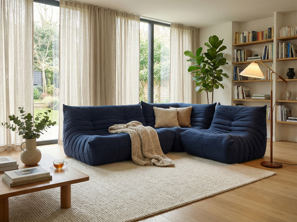 Диван Маршмеллоу Синий 1 секция