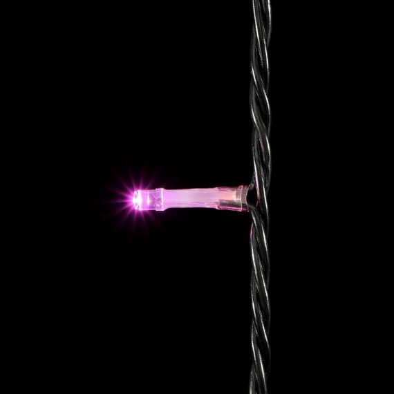 Светодиодная нить 100 пурпурных LED ламп, 10 м., 24В., черный провод ПВХ, Beauty Led (PST100-11-1PU)