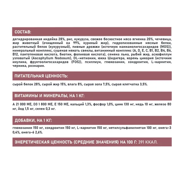 Сухой корм AWARD Special Care Toy Breed Support для взрослых собак мелких и миниатюрных пород со свежим мясом ягненка