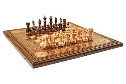 Шахматы + нарды резные "Бесконечность" 50, Mkhitaryan