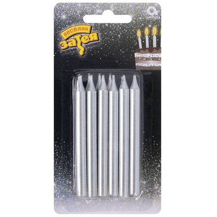 Свечи-пики "Серебряные" 12 шт