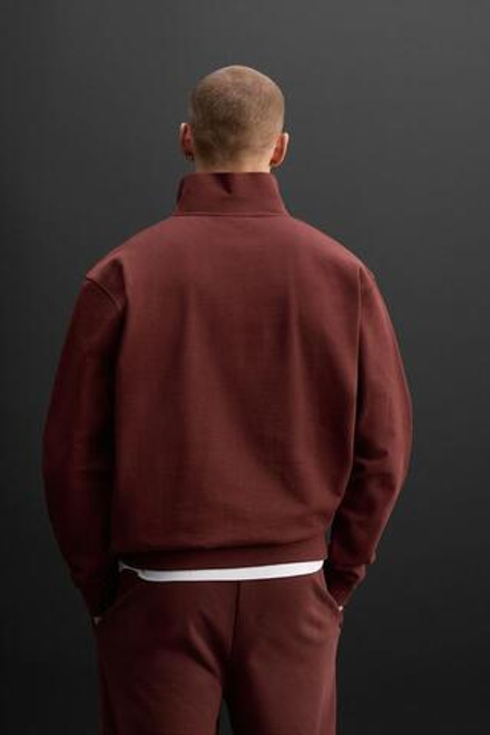 ZARA ТОЛСТОВКА С КОРОТКОЙ ЗАСТЕЖКОЙ-МОЛНИЕЙ, ГРАНАТОВЫЙ