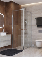 Душевой уголок Cezares LUX-AH-FS-1-80/100-C-CR, 80х100х195, профиль хром, стекло прозрачное