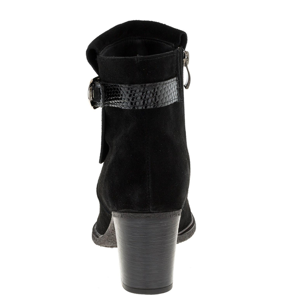 638409 Полусапожки женские замша черные