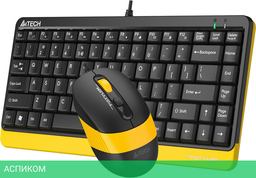 Набор периферии A4Tech Fstyler F1110 Bumblebee черный/желтый