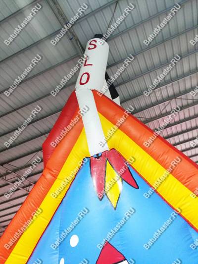 Коммерческий надувной батут "Ракета на взлёте" 14*4*7 м
