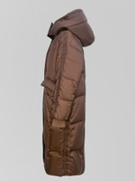 Пуховик 18106 удлиненный с двумя карманами спереди