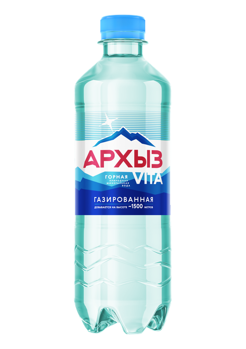 Архыз Vita горная природная вода 0,5 л ПЭТ газ