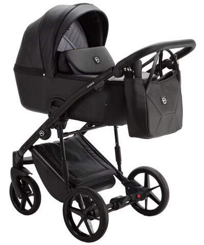 Детская коляска Adamex Mobi Deluxe 3 в 1 M-SA02 (ЧЕРНАЯ КОЖА)