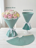 Платье для цветов, ткань: бархат, цвет: БИРЮЗОВЫЙ. Форма: круглая