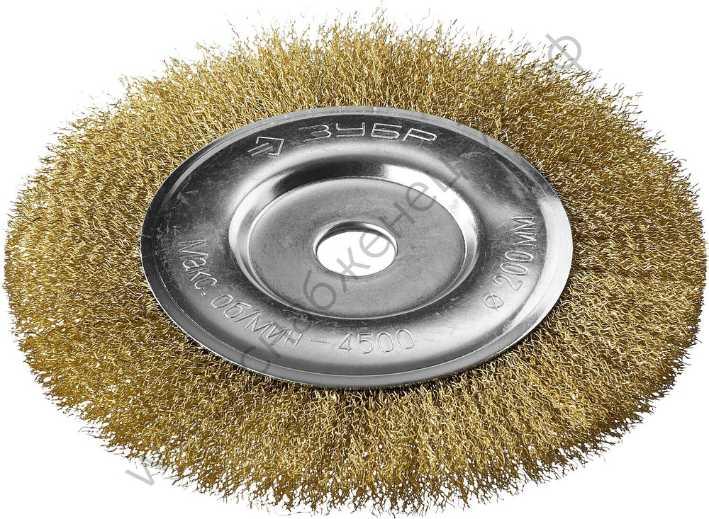 ЗУБР 200х22мм, витая латунированная проволока, 0.3 мм, Щетка дисковая, Профессионал (35187-200)