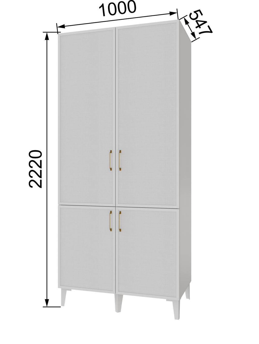 Спальня Толедо Шкаф 2-х ств. (4 фасада) ТШ-22