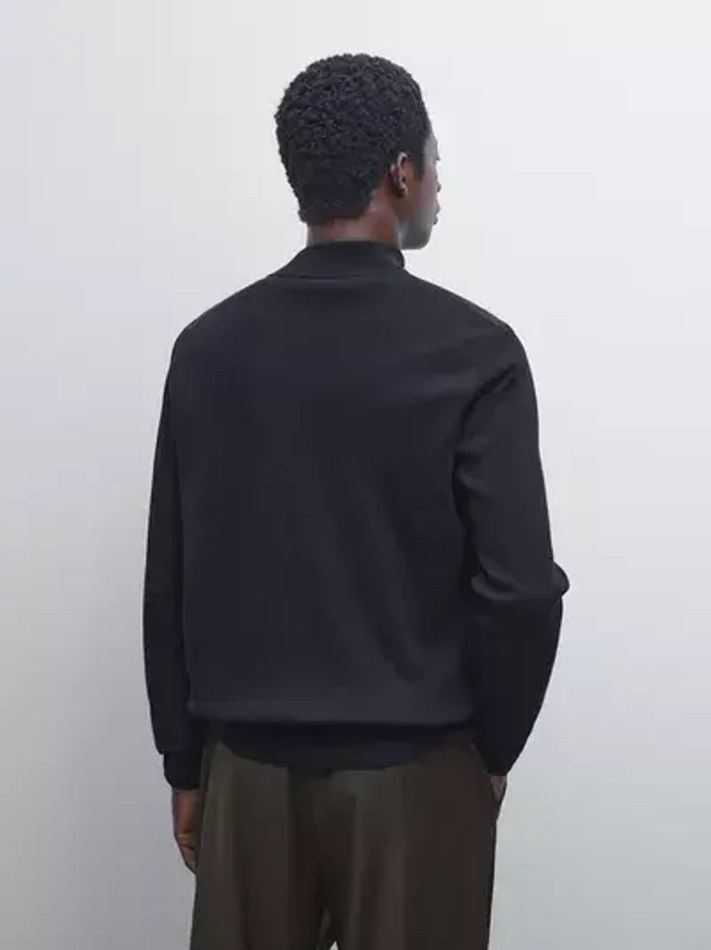 Massimo Dutti Стеганый бомбер, темно-синий