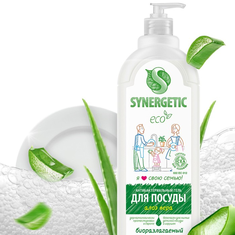 SYNERGETIC 1л Ср-во д/м.посуды Алое флакон (дозатор)