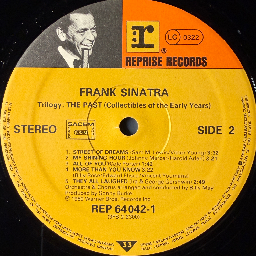 Frank Sinatra ‎– Trilogy: Past, Present & Future 3LP (Франция 1980г.)
