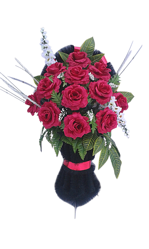 Траурная искусственная корзина «Полуваза №02»