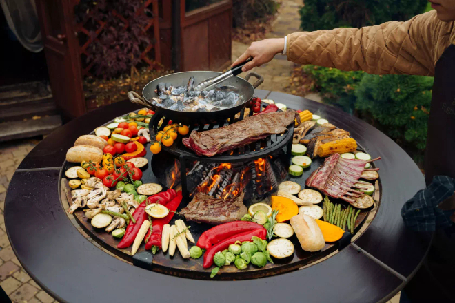 Стол-обод 1200, ламинированная фанера (Elbrus Grill)