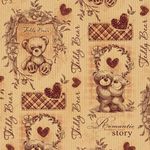 Упаковочная бумага, Крафт (0,7*10 м) Встреча (плюшевые мишки), 1 шт.