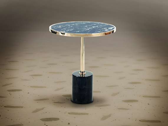 Столик придиванный Dekala Ø46 черный/золотой